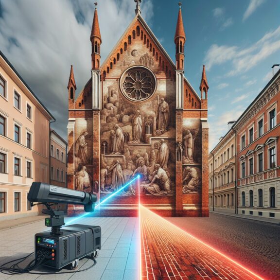 Laserowe czyszczenie elewacji cegieł fasady Zielona Góra